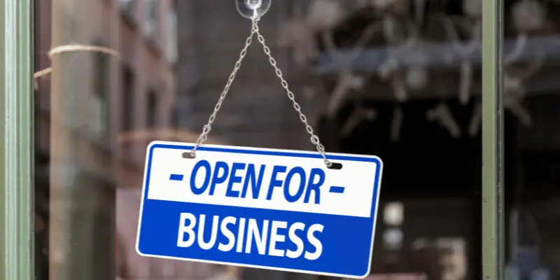 Small Business Open for Business Sign