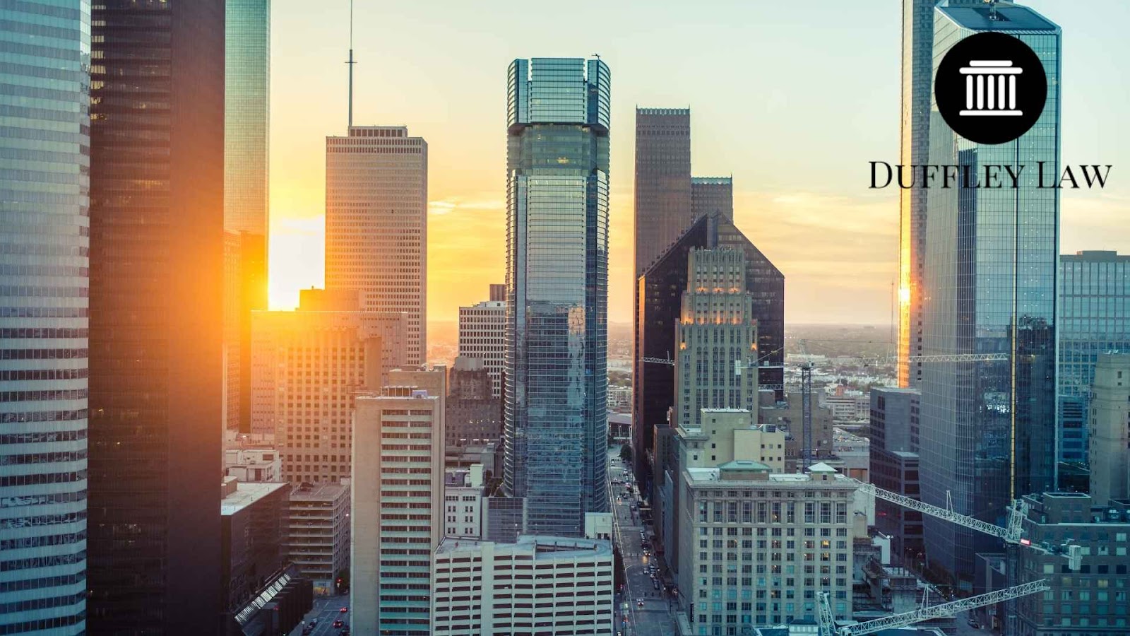 Sunset skyline view from houston