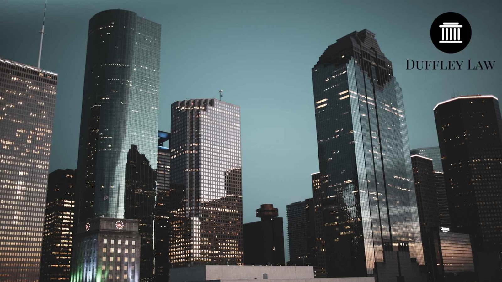 View of the Houston skyline where Duffley law offers real estate legal services