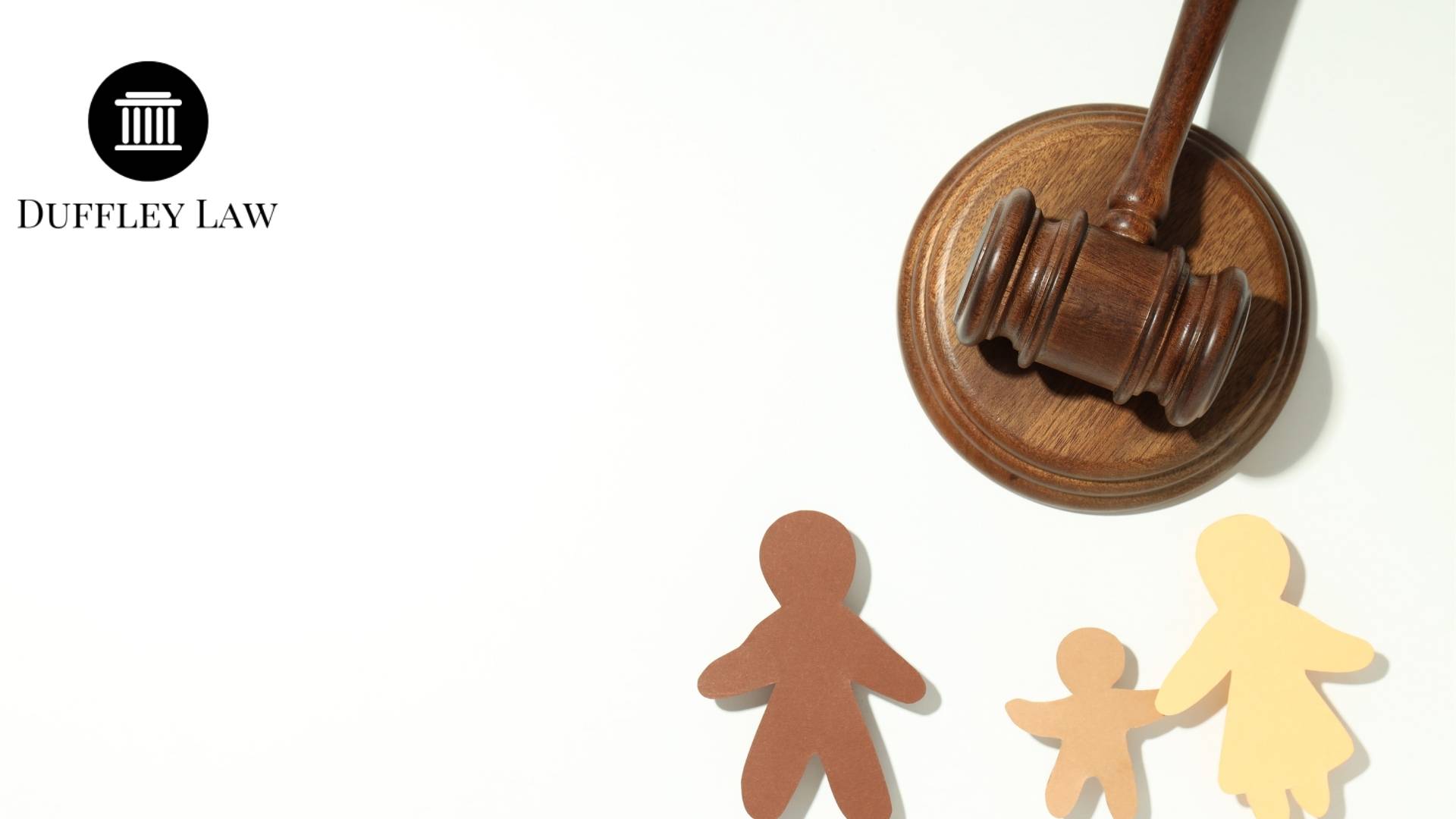 Gavel and paper family cutouts for law concept