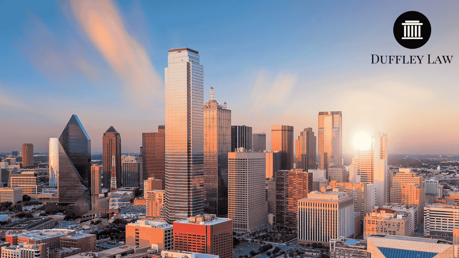A skyline of a dense downtown area in texas, with a slew of buildings. Individuals residing there may be in need of estate planning services